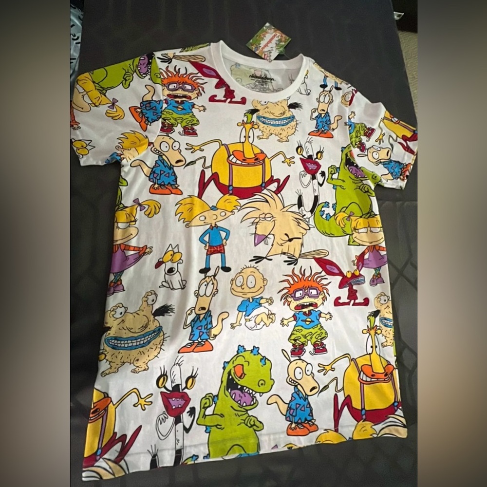 Nickelodeon Characters Mens White Tee Shirt Size Medium